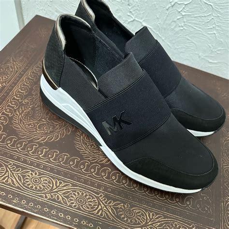 michael michael kors felix canvas and snake-embossed nubuck trainer|Amazon.com .